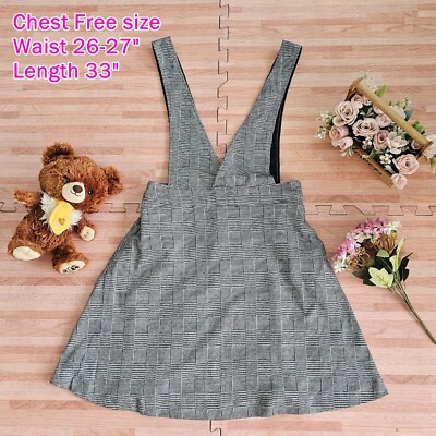 white christmas dresses Black Cotton Denim Overall Skirt Dress