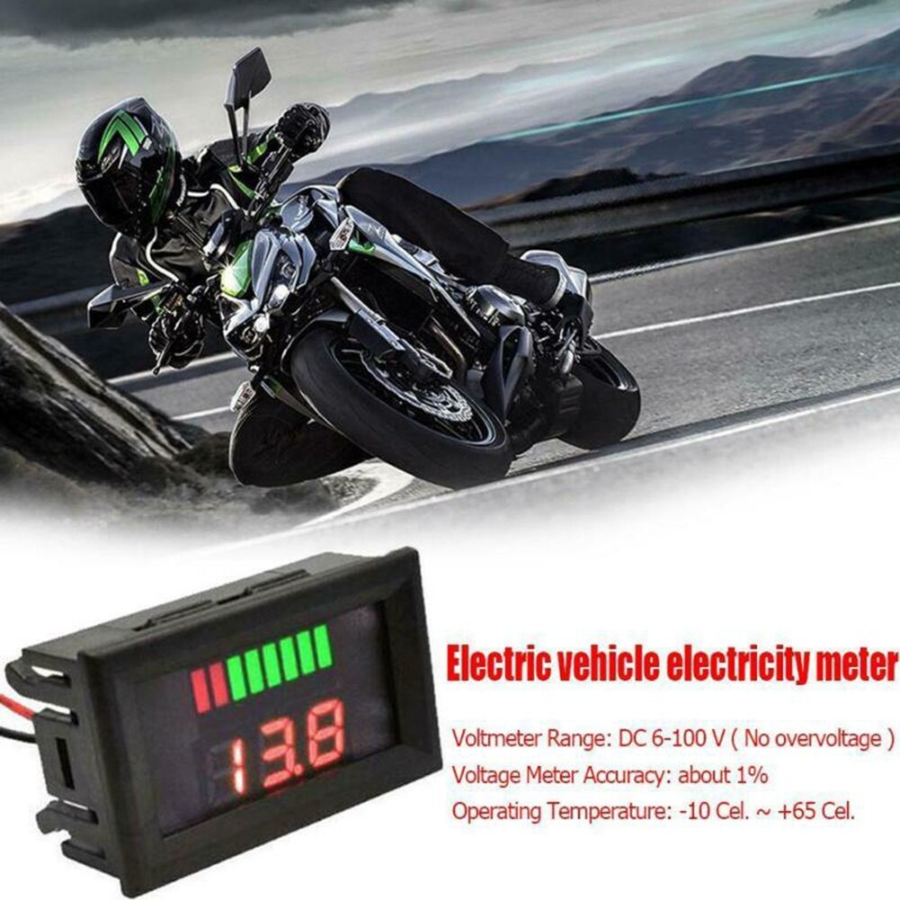 Car Marine Motorcycle Battery Gauge with LED Digital Voltmeter Screen