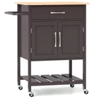 Kitchen Island Rolling Trolley Cart Mobile Serving Cart w/Drawer and Towel Rack