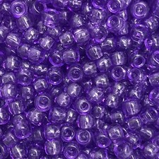 Pony Beads Light Amethyst Purple Transparent Large Hole Beads Made in USA
