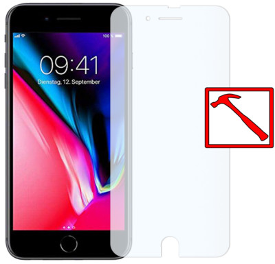 2 x Slabo PREMIUM Panzerfolie für iPhone 8 Plus | etc. KLAR ''Tempered Glass'' 9H