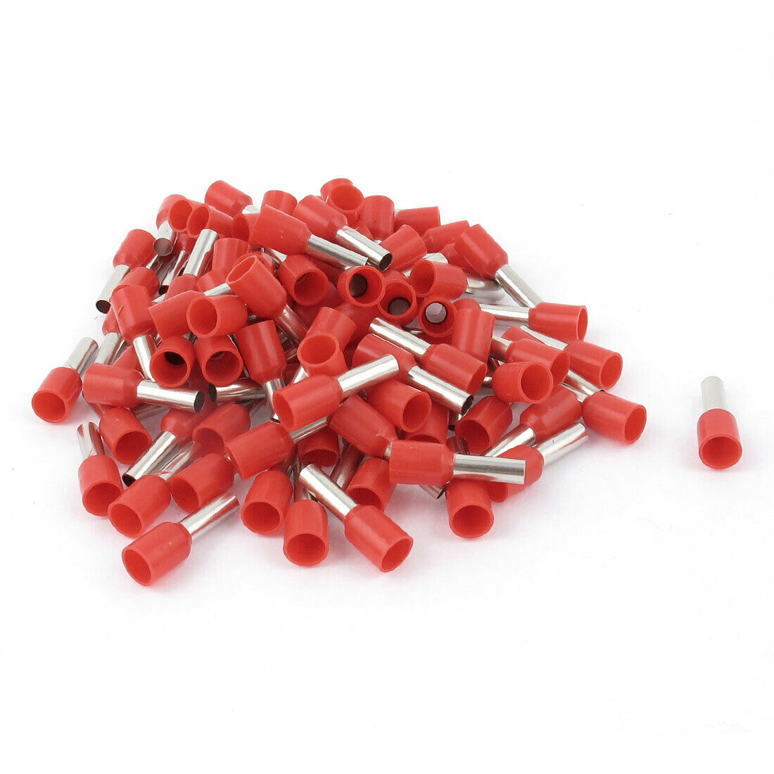 100pcs AWG12 Wire Copper Crimp Connector Insulated Ferrule Cord Terminal Red