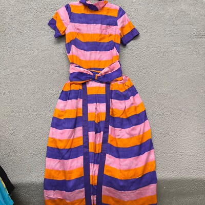 Frances Valentine Jumpsuit Womens Colorful Striped Detachable