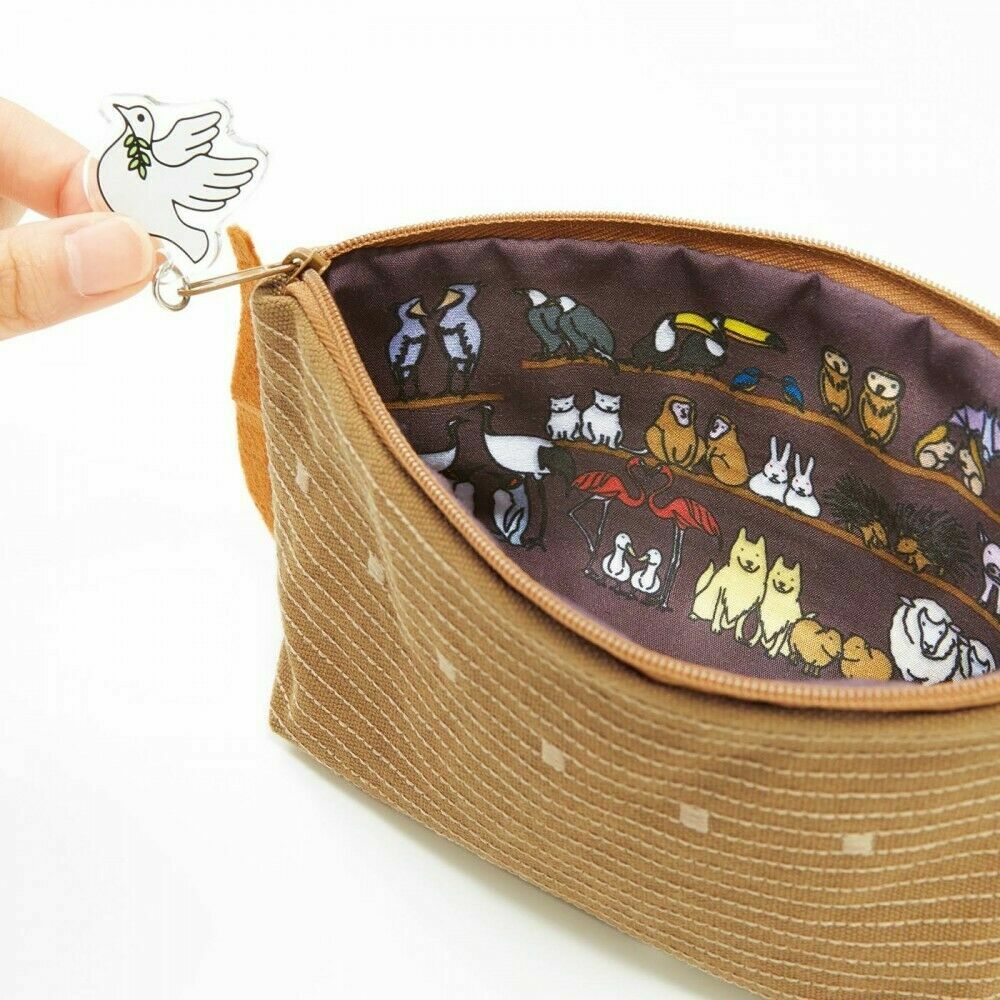 Presale Noah's Ark Pouch Case Bag w/ White Pegion Zipper