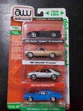 2023 Auto World "DELUXE 4 PACK" Mustang Cougar El Camino T/A Firebird Target New