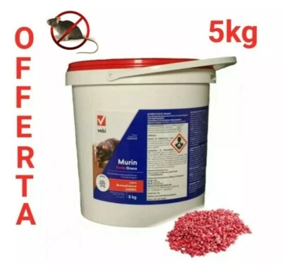 Vebi MURIN FORTE GRANO 5 kg Veleno Esca Topicida Ratticida Topi Ratti