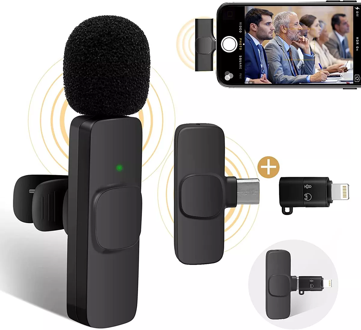 Wireless Lavalier Microphone for Phone(Type C), Wireless Microphone for  Video Recording, Live Stream, Noise Reduction & Plug-Play(No Need  App/Bluetooth) 