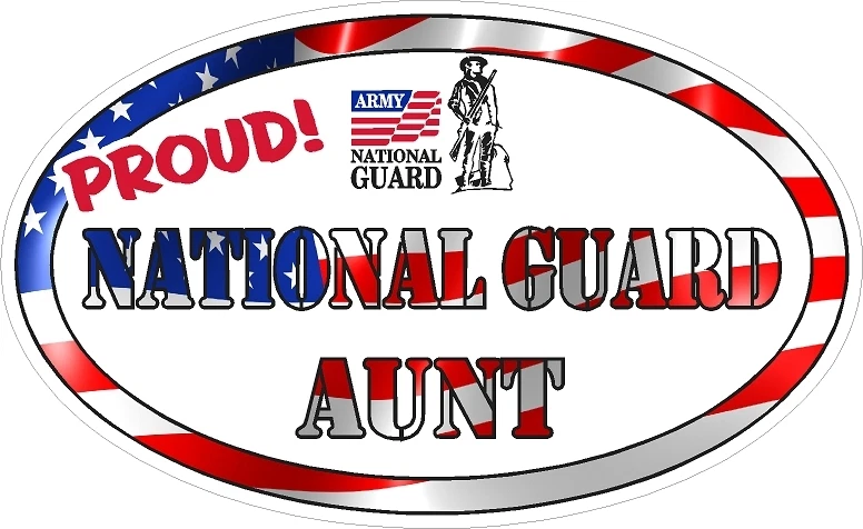 BIGGYGRAPHICS NATIONAL GUARD AUNT MILITARY VINYL DECAL PROUD