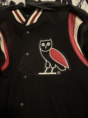 OVO October's Very Own Black/ Red Varsity Jacket Drake Limited