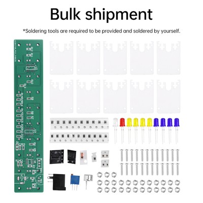 DIY LED Music Spectrum Electronic Kit Crystal Column Audio Display LM339 LM358