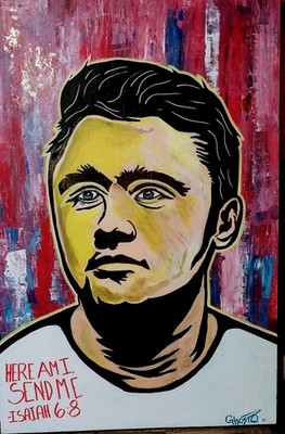 Charlie Kirk Original Painting On Wood NYC Artist Ghost NOT A PRINT Coa TP USA