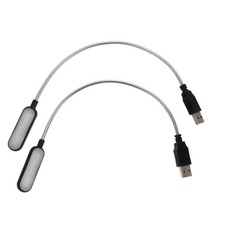 2 Pcs Usb Laptop Computer Reading Lamp Flexible Metal Tubing Mini Laptop Lamp