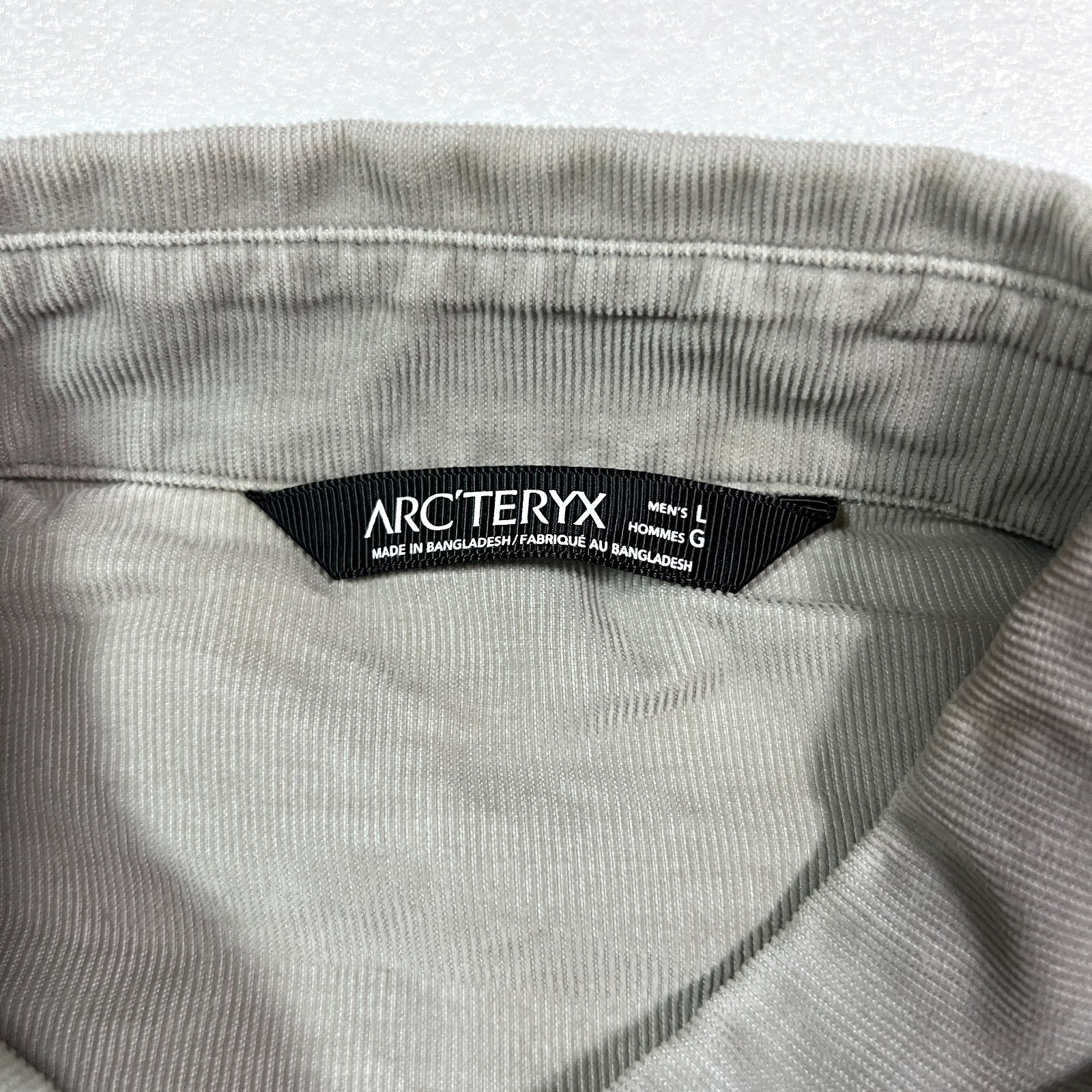 ARC'TERYX Men's Large Button Shirt Jacket Gray Merlon Corduroy Pockets Stained thumbnail 17