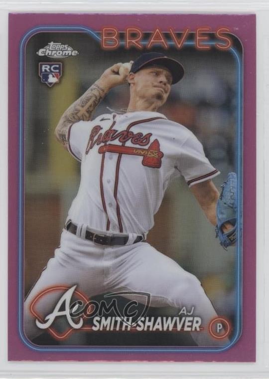 2024 Topps Chrome Pink Refractor AJ Smith-Shawver #19 Rookie RC