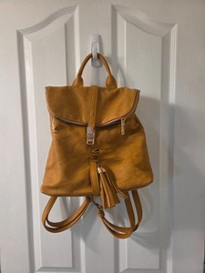 Miztique Brown VeganLeather Backpack with Gold Tassel Accents Miztique Blush Rose Faux Leather Backpack with Tassel 247 main image 3