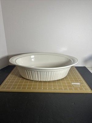 CorningWare French White CW-34C 4 Qt Oval Casserole Roaster - No Lid