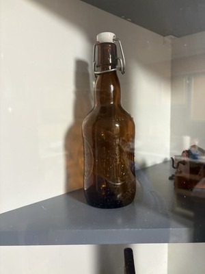 Grolsch 'Georgia' Brown Beer Bottle With Porcelain Swing Top 9 1/4 Height