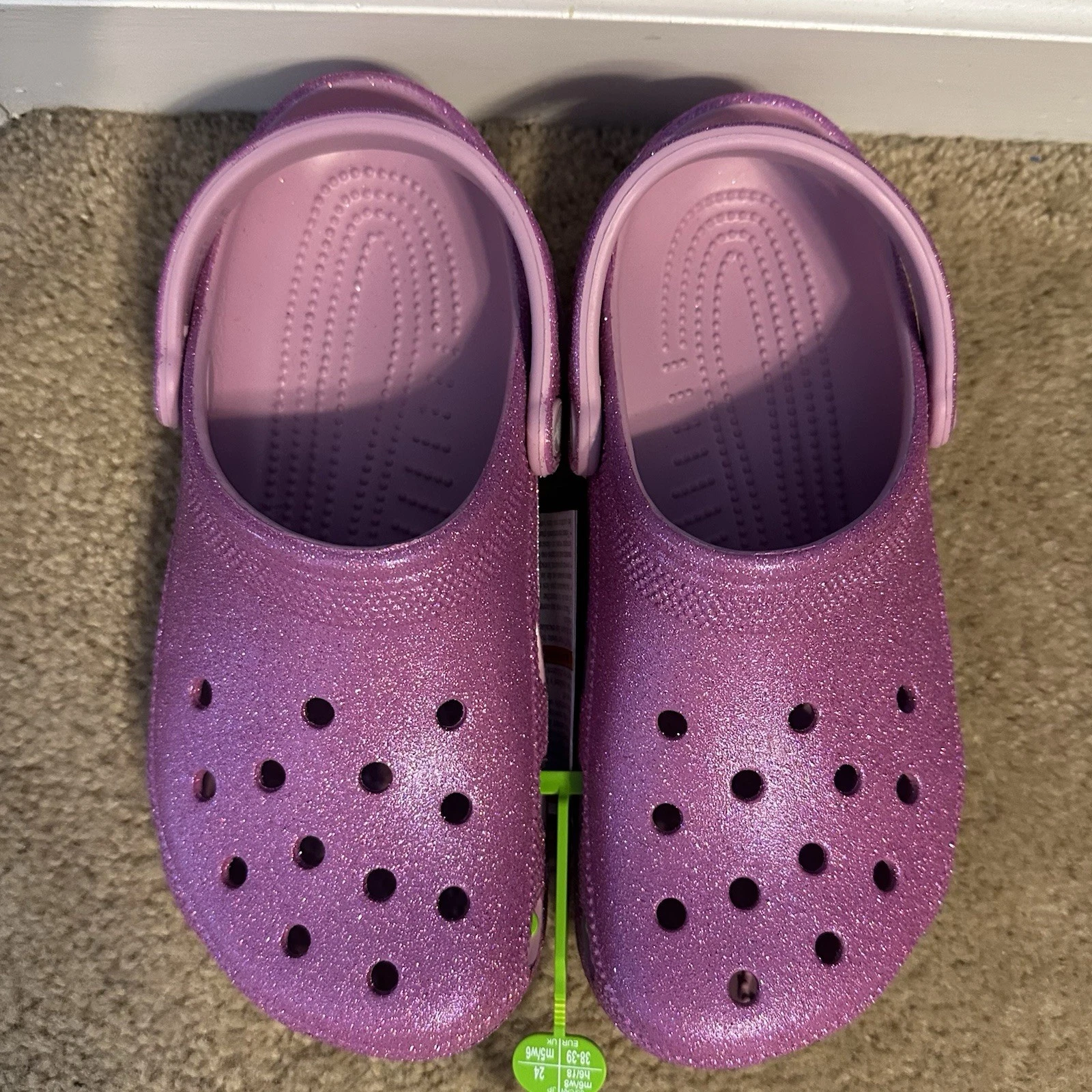 Crocs Classic Iridescent Glitter CG Classic Clog Hydrangea (Purple) Size 8W