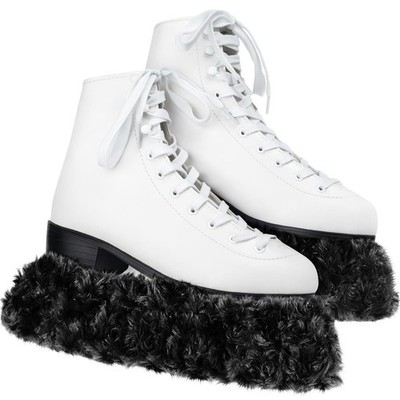 Gemscream Ice Skate Guards Fuzzy Hockey Soakers for Figure L Size, Black 
