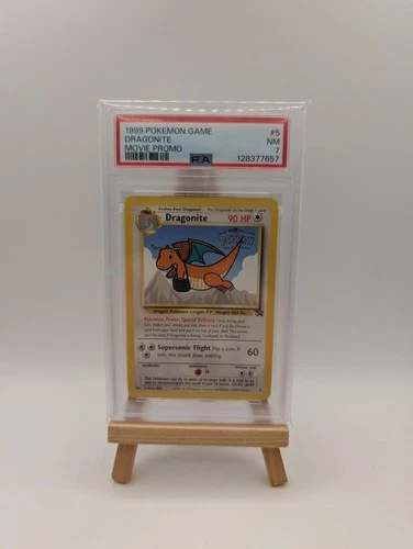 1999 POKEMON GAME MOVIE PROMO 5 DRAGONITE PSA 7