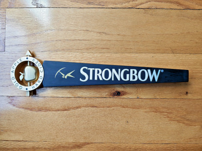 Strongbow Gold Apple Hard Cider Beer Tap Handle Knob Wood 12'' Rotating Apple