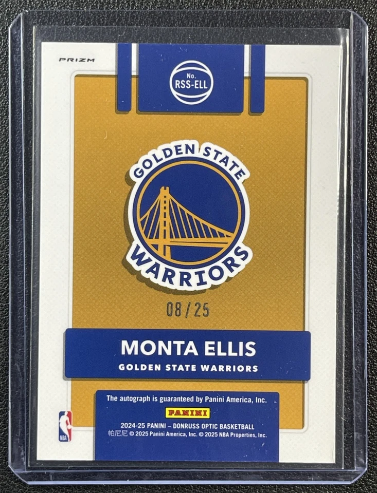MONTA ELLIS 2024-25 DONRUSS OPTIC RETRO SERIES AUTO GREEN INTERNATIONAL 8/25 - Image 2 of 2