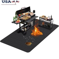 Extra Large Fireproof Waterproof Grill Mat BBQ Deck Protector Easy Clean 76x52