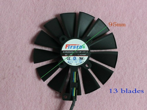 Pair Fans Cooler Fan For ASUS GeForce GTX 1070 Ti CERBERUS FDC10M12S9-C 95mm - Picture 3 of 4