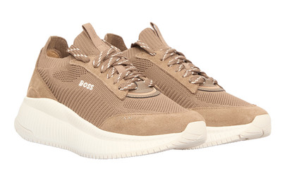 HUGO BOSS WOMENS SNEAKERS BROWN SKYLAR RUNN LYSD 50536413260