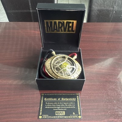 Marvel Doctor Strange Eye of Agamotto Pendant Necklace Cord Gold Red Black