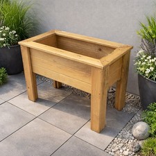 Raised Wooden Planter Veg Container Wood Flower Garden Grow Trough READY MADE