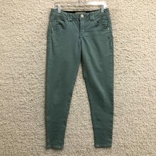 Democracy Jeans 4 Womens Green Ab Technology Skinny Mid Rise Stretch Casual Logo