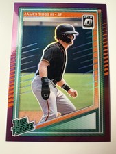 2025 Donruss Optic Baseball James Tibbs III Rated Prospect Purple Prizm /49