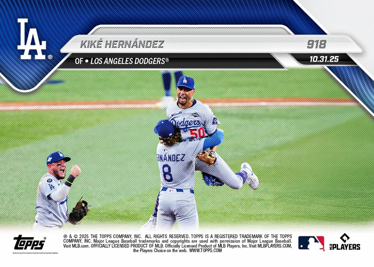Kike Hernandez World Series Double Play Win 2025 MLB Topps NOW