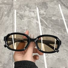 Men'S and Women'S Stylish Retro Glasses - Black Plastic Frame with Golden Accent