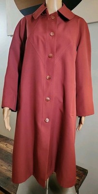 Vtg Misty Harbor Womens 12 P Trench Coat Light Cranberry Union USA Wool Lined