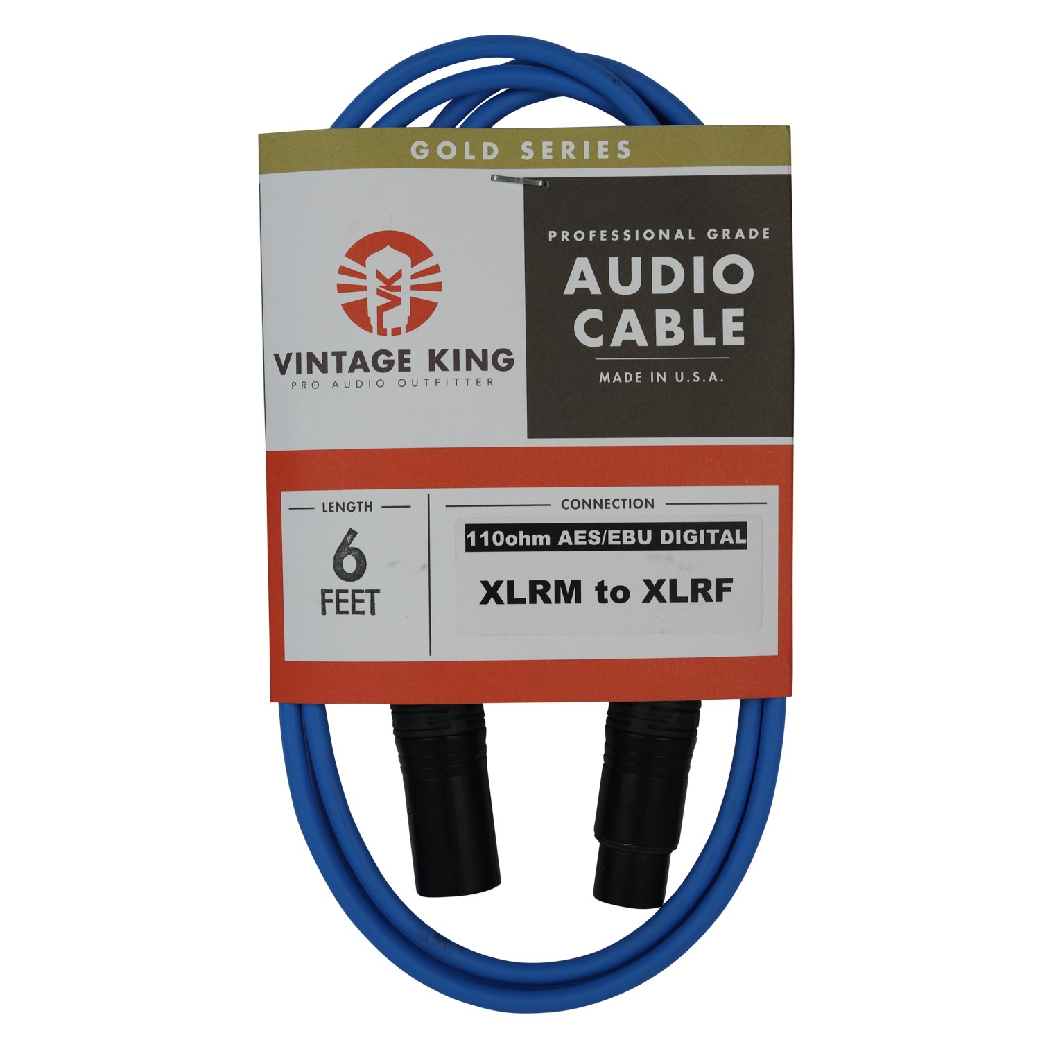 Vintage King Gold Series 110ohm AESEBU XLRM to XLRF Digital Audio Cable - 3 8390₽