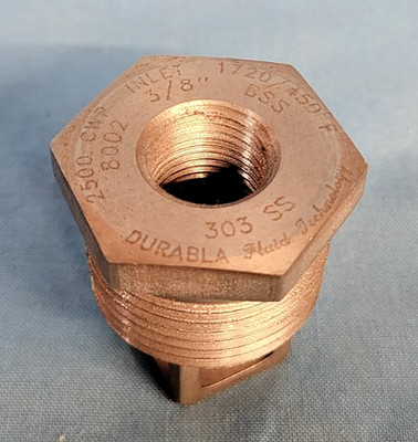DURABLA IN-LINE CHECK VALVE UNIT 3/8'' INLET 1'' 303 SS