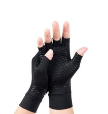 Anti Arthritis Compression Gloves Fingerless Support Rheumatoid Hand Pain Relief