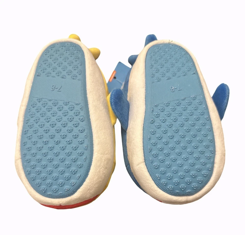 Zapatillas de felpa Nickelodeon Baby Shark azul y amarillo tiburón talla 7/8 nuevas con etiquetas Foto 2 de 3