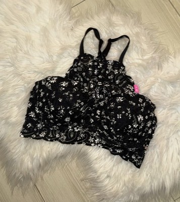 Pink Victorias Secret Push Up Bra High Neck Padded WF Lace Womens M Medium New