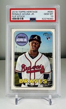 2018 Topps Heritage USP Flip Stock /5 Ronald Acuna Jr RC PSA 10 Pop 1 RARE