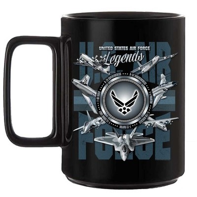 Aircraft Legends of the Air Force Veteran Black or White 15 oz Custom Coffee Mug