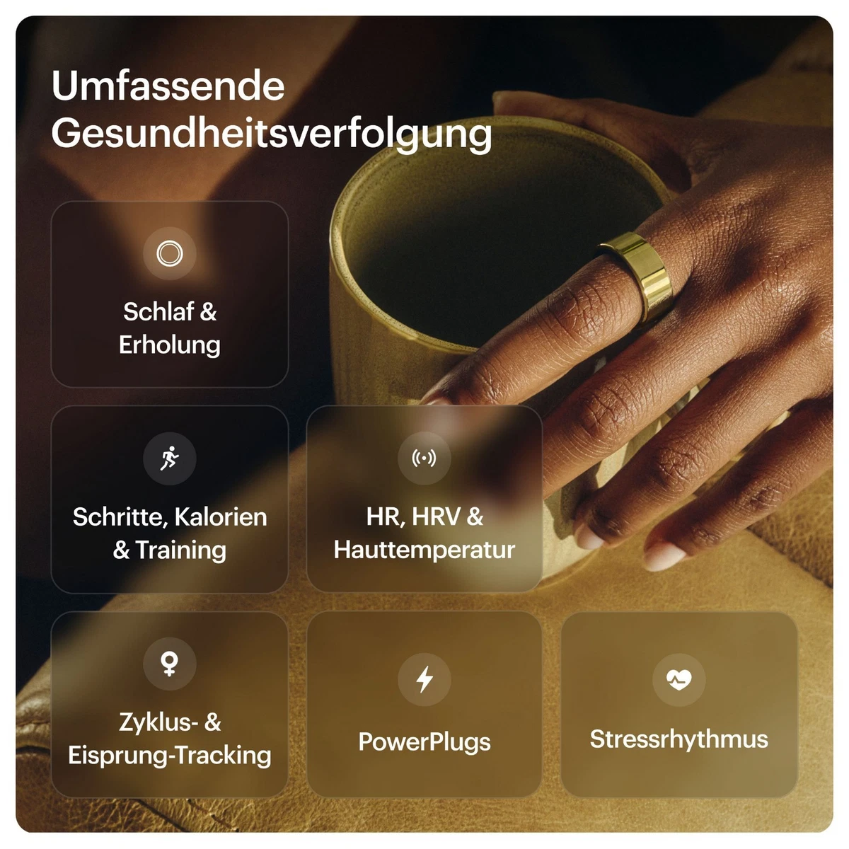 Ultrahuman Ring AIR Smart Ring Größe 13 Bionic Gold Schlaftracker Neuwertig MwSt