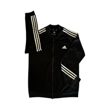 adidas Primegreen Men's Track Jacket Black White Full-Zip Lightweight Size M
