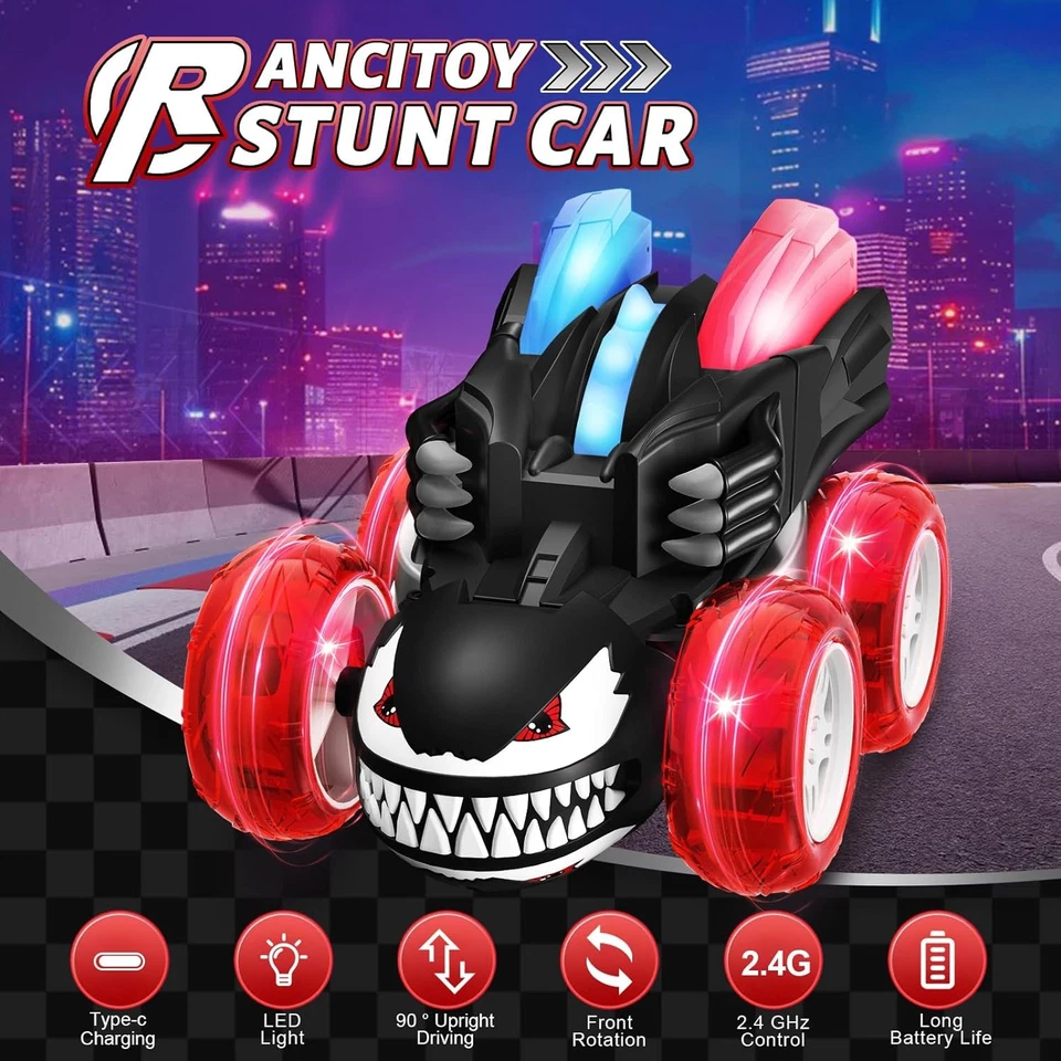 Kids Remote Control Car RC Mini Monster Truck Stunt Cars Indoor Activity Toy UK - Image 2 of 4