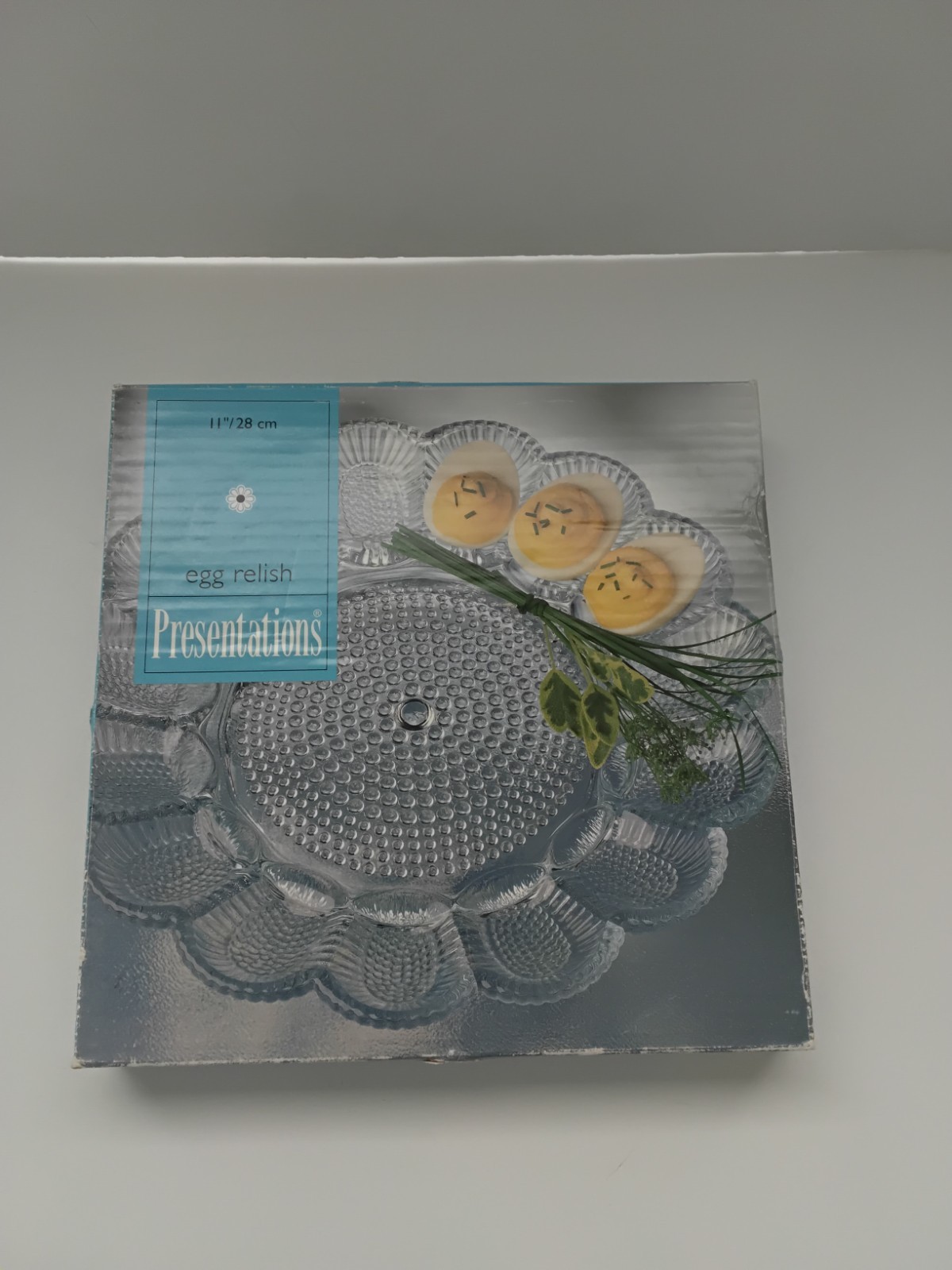 Vintage Indiana Glass Presentations Deviled Egg Plate Clear Dish Hobnail