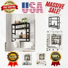 Adjustable 3-Tier Floating Shelf - Modern Bamboo Towel Rack for Small Spaces