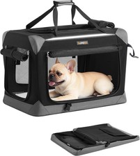 Feandrea Collapsible Dog Crate, Portable Oxford Fabric Pet Travel Crate with 4 M