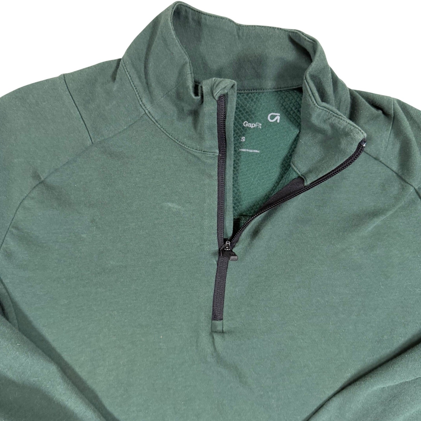 GapFit Quarter Zip Pullover Men’s Small Green Athletic Stretch Activewear